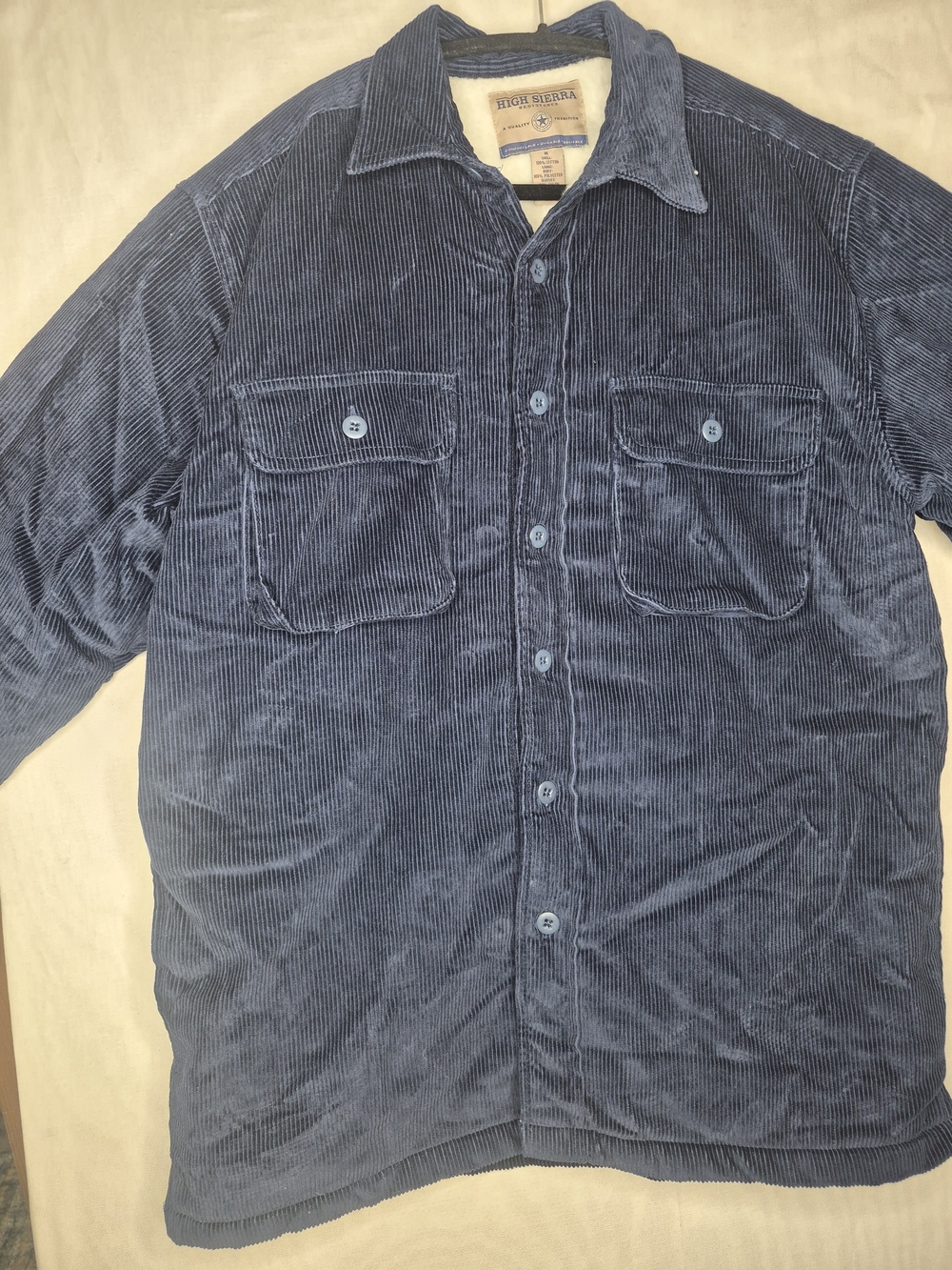 High Sierra Men's Navy Corduroy Button-Up Jacket